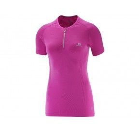 SALOMONT T Shirt LIGHTNING PRO SS ZIP TEE W Rose 