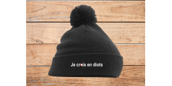 Bonnet Pompon "Je crois en diots"