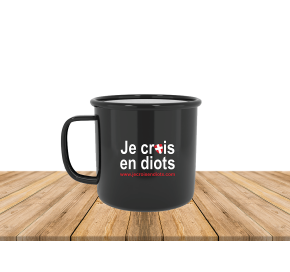 Mug émaillé "Je crois en diots"